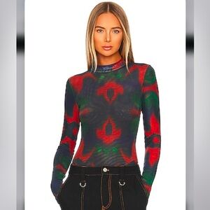 Martina Bodysuit in Red Multi Print - BY.DYLN